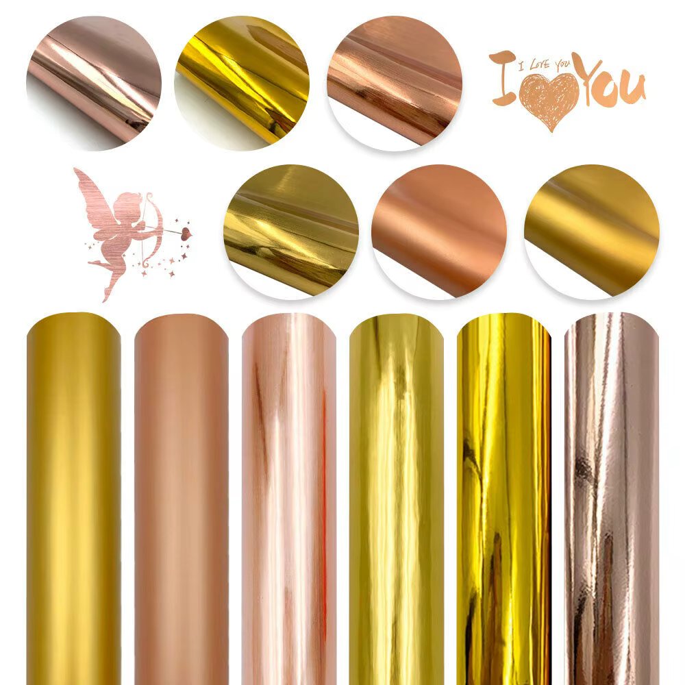 For Cut Vinyl 12"x10" Bundle 6 Colors Matte Glossy Gold Adhesive Craft Vinyls Sheets Film for Outdoor Valentine's Day Decoration