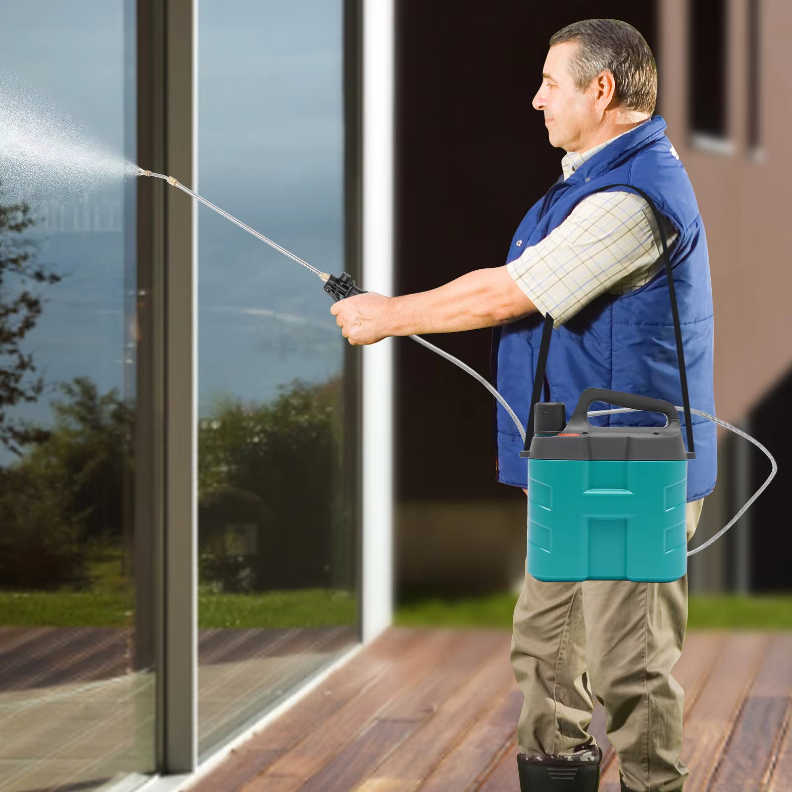 Electric Garden Sprayer 8L Sprayer with Rechargeable Battery Up to 3 Hours Runtime Pump Sprayer for Garden Battery Powered Spray