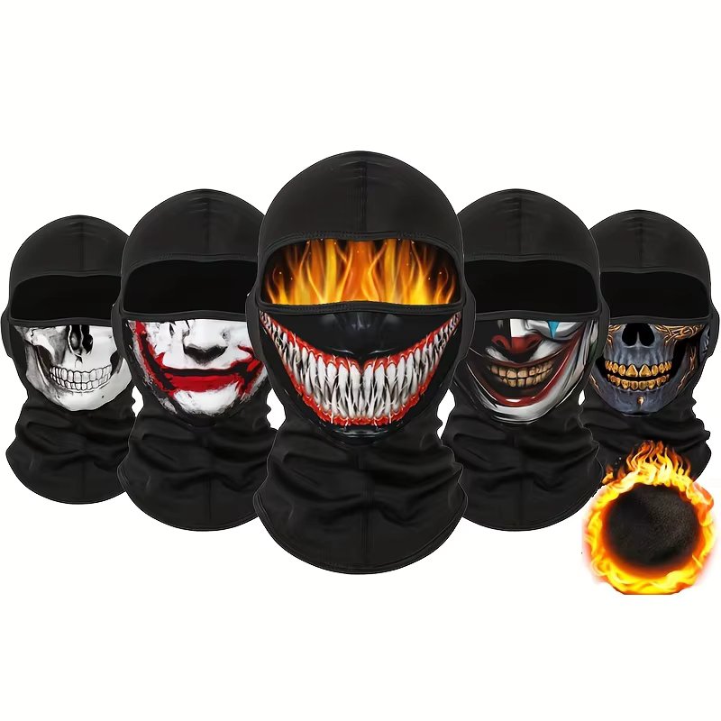 Ride Face Mask,Winter Warm Balaclava Face Mask,Ghost Skull Magic Scarf Bandana Sport Headband for Running Cycling Snowboarding