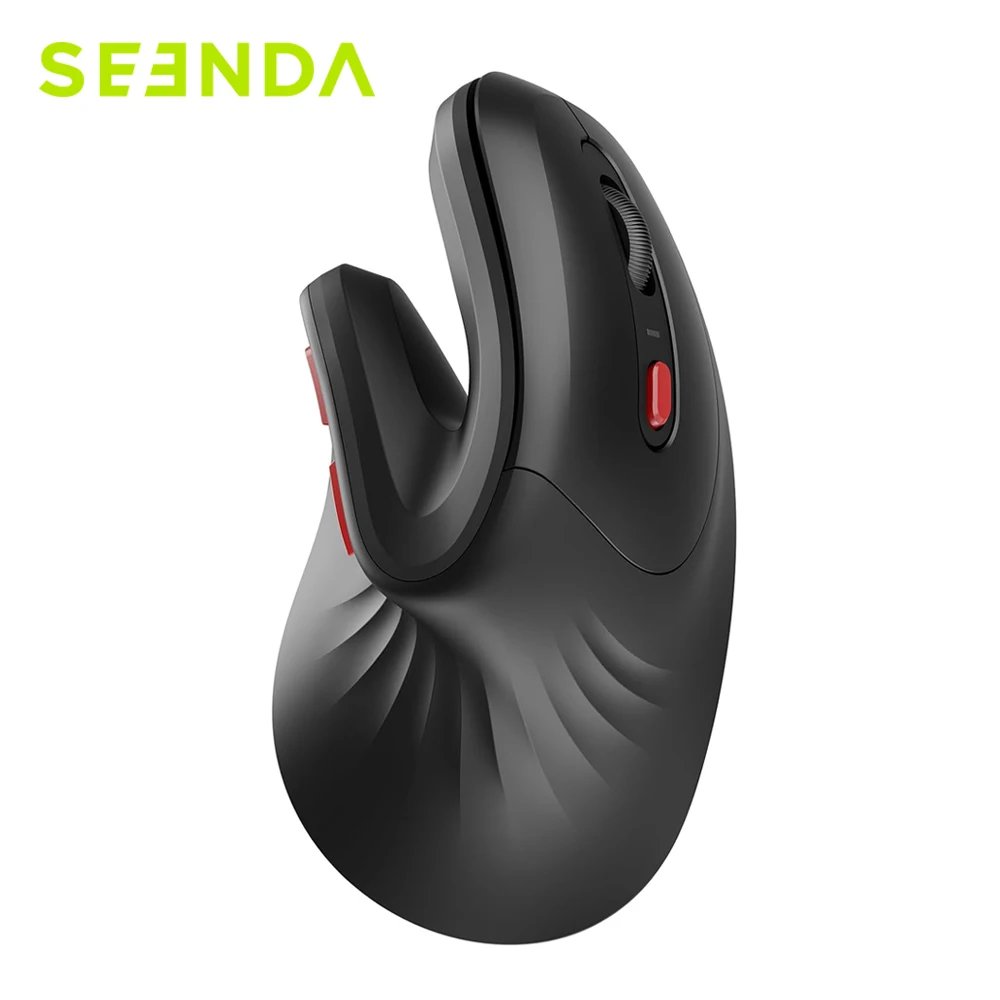 Seenda Ergonomic Mouse with Jiggler Wireless Dual Mode Vertical Mouse for Computer PC Laptop Mac Windows Reduces Wrist Strain