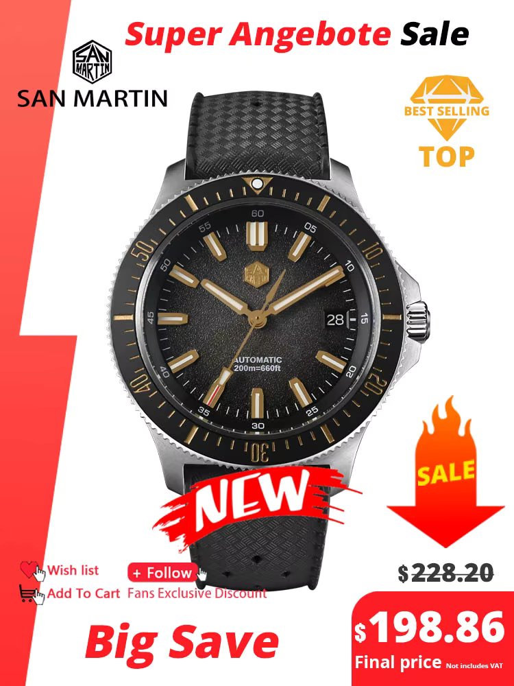San Martin 40mm Original Design Fruit Series Dive Watch NH35 Automatic Mechanical Men Watches Waterproof 200m Luminous SN0118