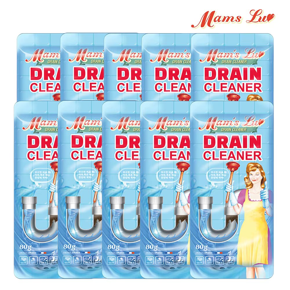 MamsLuv drain clean 80gX 10 pieces super strong firing cleaning agent