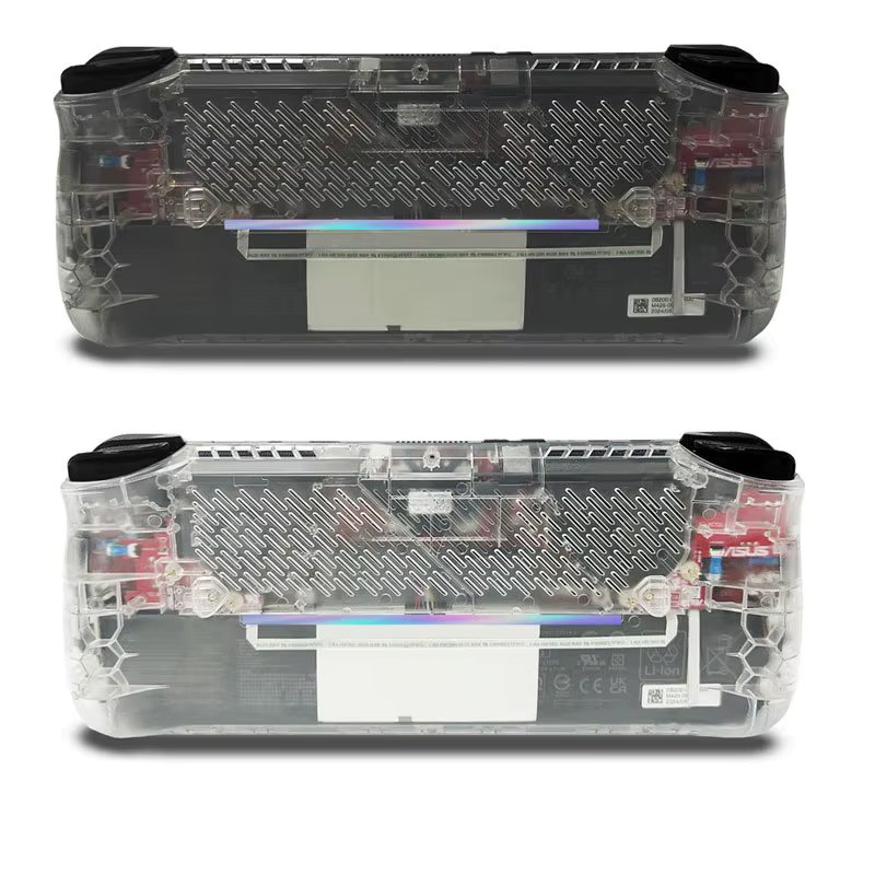 For ROG Ally X 2024 Custom DIY Clear Edition Back Plate Panel Heat Management Cover Case Replacement Shell Cooling Modcase