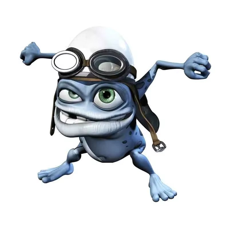 Car Stickers Motorcycle Decals  Funny Crazy Frog Cartoon Decorative Accessories,to Cover Scratches Waterproof  PVC  13cm