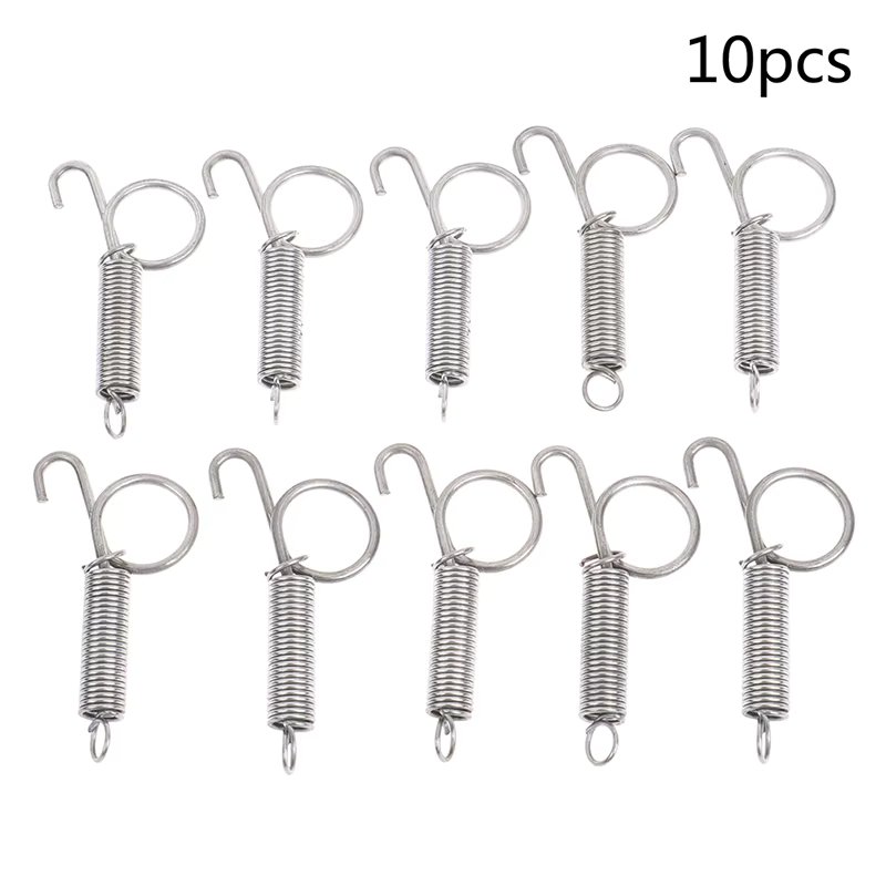 10Pcs Multipurpose Spring Animal Cage Latches Lock Spring Rabbit Cage Door Tension Spring with Hook