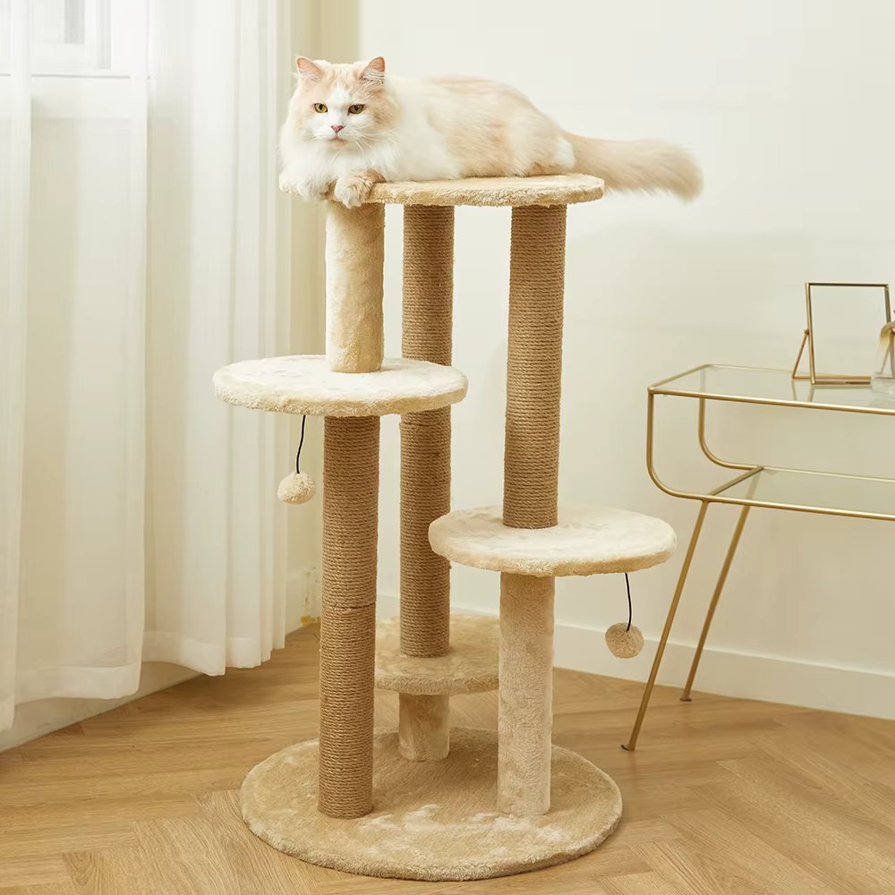Pettoria GP 5-stage circular platform cat medium cat tower 92cm beige