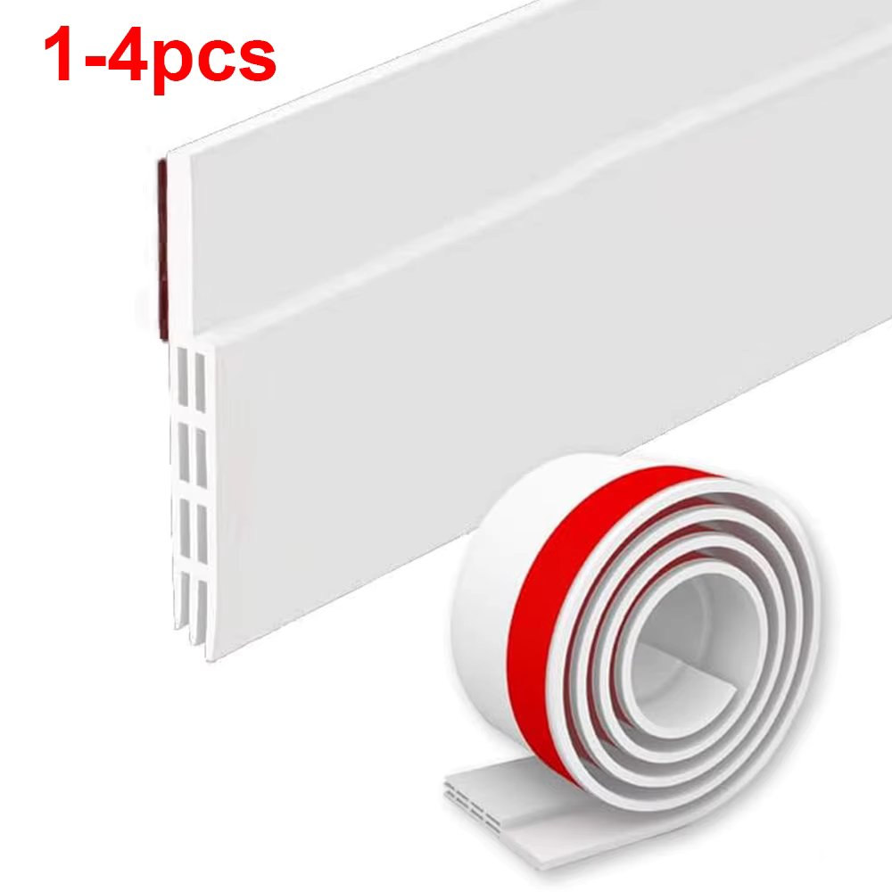 1-4pcs Door Bottom Seal Strip Silicone Rubber Windproof Self Adhesive Under Door Draft Stopper Window Weatherstrip Stripping