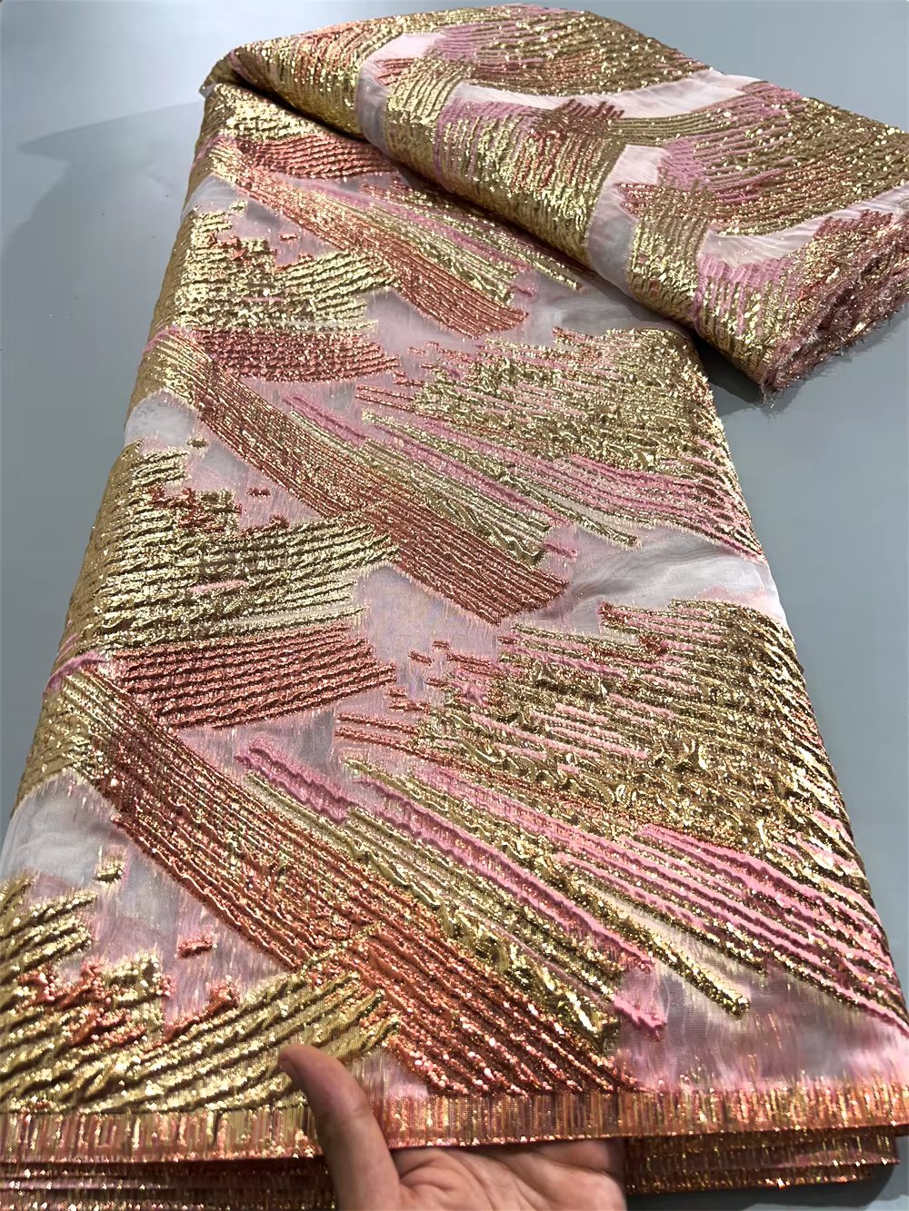 Kalume African Brocade Lace Fabric Fashion Nigerian Brocade Lace High Quality French Jacquard Lace For Diy Sew Party Cloth F3830