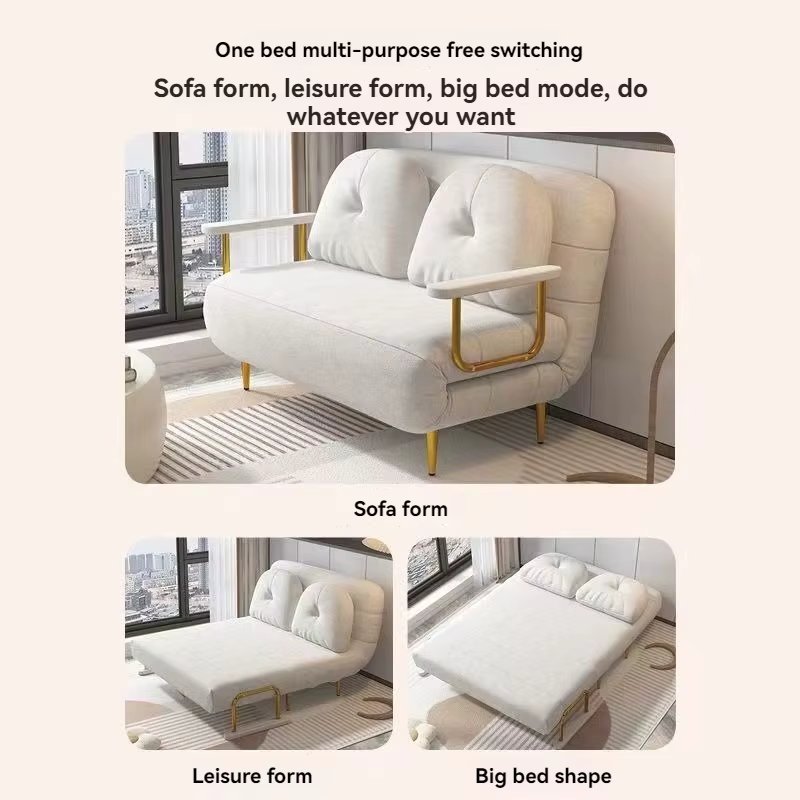 Sofa bed, lounge chair, foldable and extendable, adjustable for sitting and lying down, single sofa, double sofa, with pillows