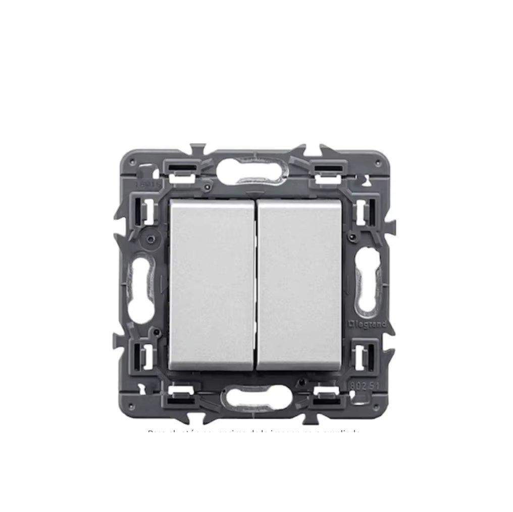 Double unipolar 10 AX 230V aluminum Valena Next switch (Legrand 741344)