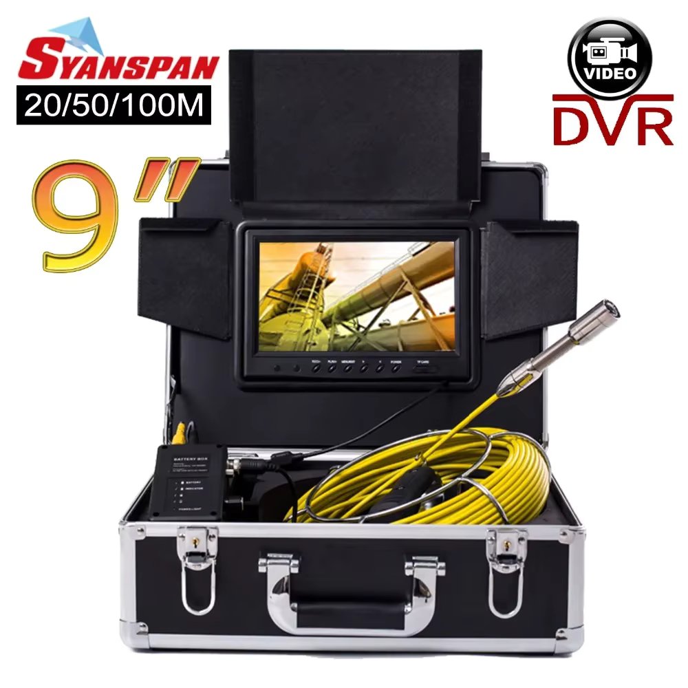 Pipe Inspection Camera, 9-inch Display Screen, DVR Record, 23mm Drainage and IP68 Sewer Pipeline, Industrial Endoscope With WIFI