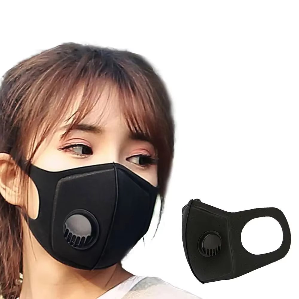 Men Women Anti Dust Mask Anti PM2.5 Pollution Face Mouth Respirator Black Breathable Valve Mask Filter 3D Mouth Cover