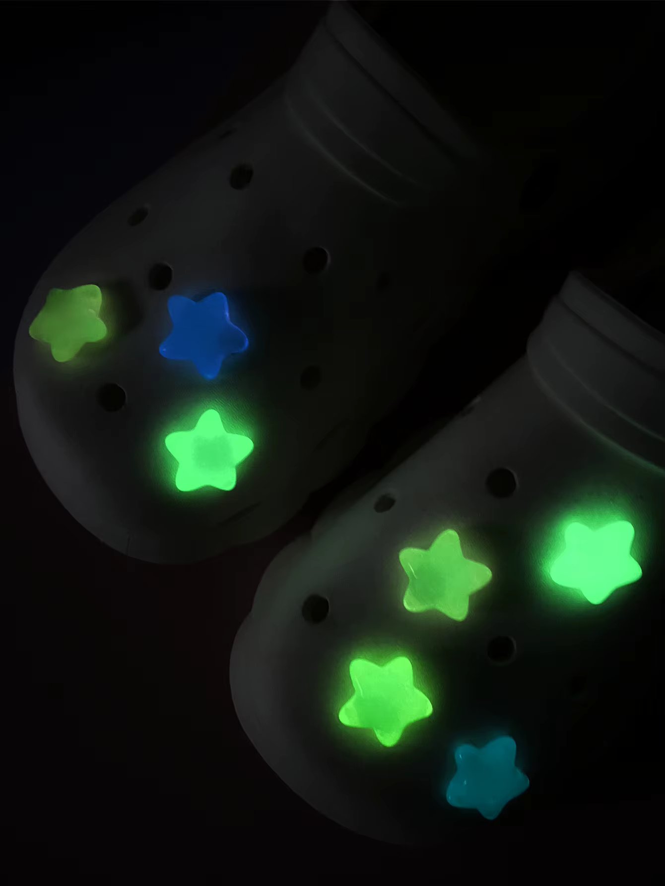 7 piece set for Clogs Glow-in-the-dark star detachable accessory decoration