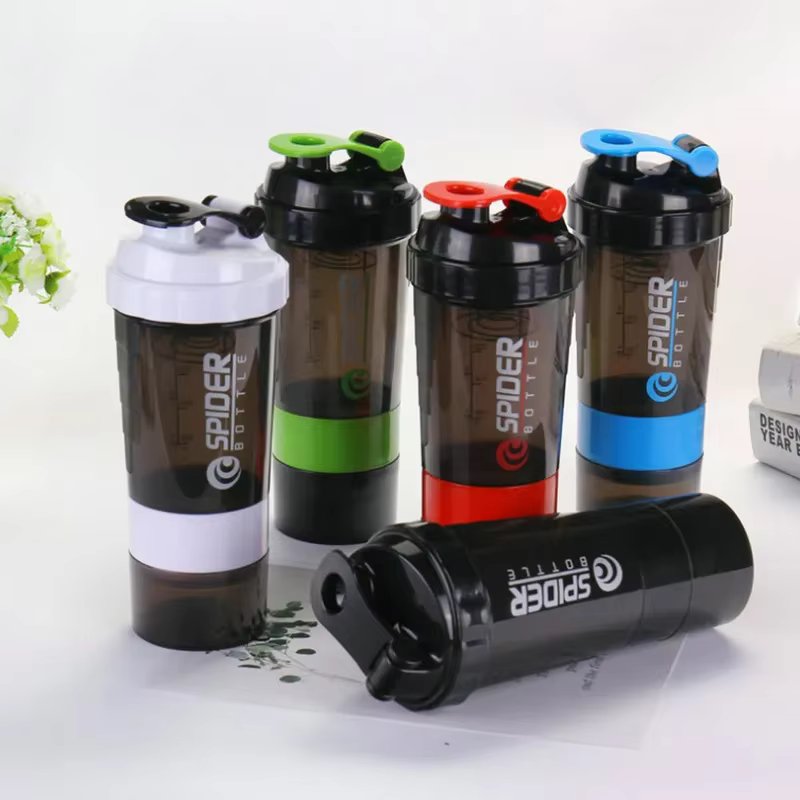 3 Layers Bottle Protein Powder Shake Cup Large Capacity Water Bottle Plastic Mixing Cup Body-Building Exercise Bottle Glass cup