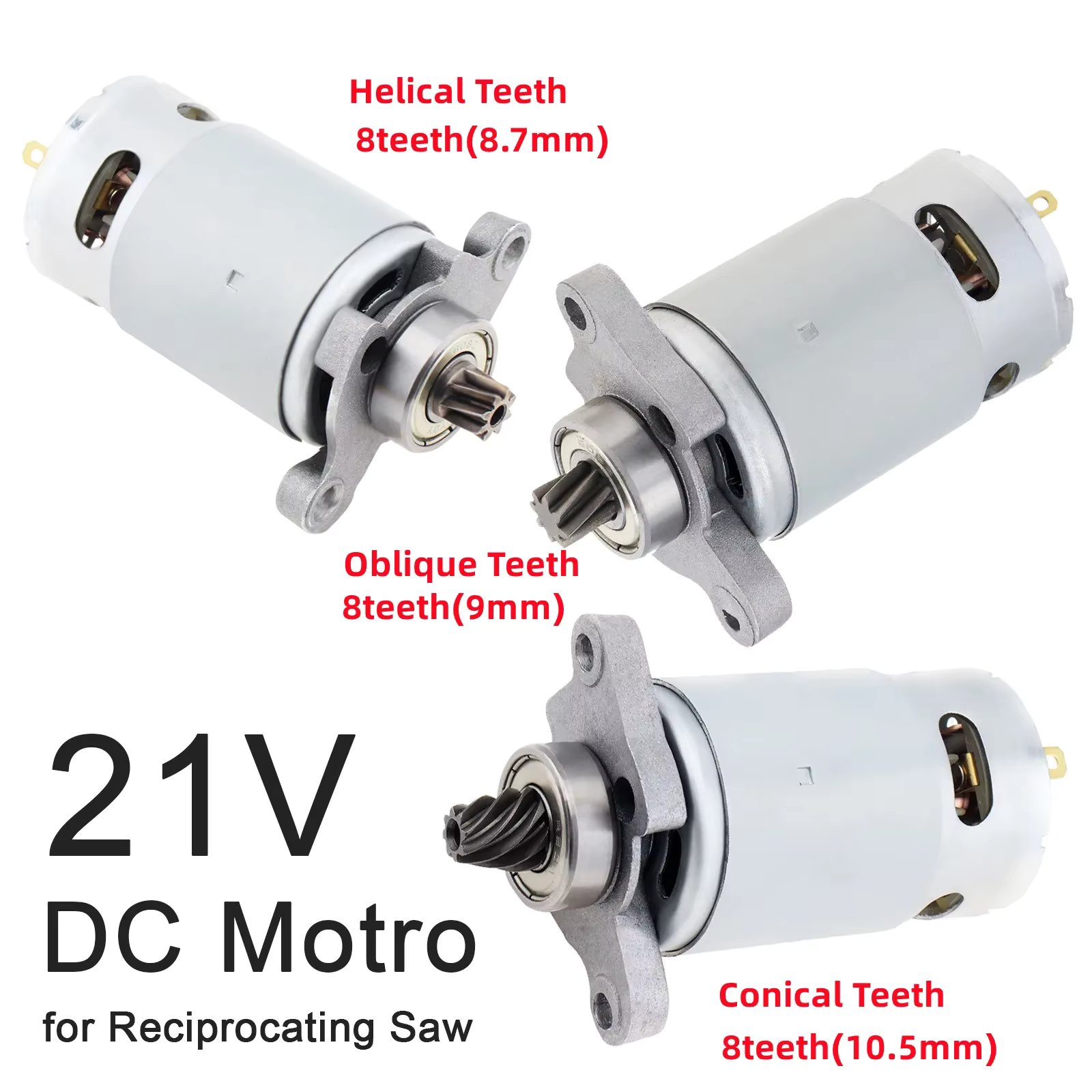 8 Teeth RS550 DC Motor Power Reciprocating Saw Motor for Electric Saw with Helical Teeth /Conical Teeth Gear Electric Mini Motor