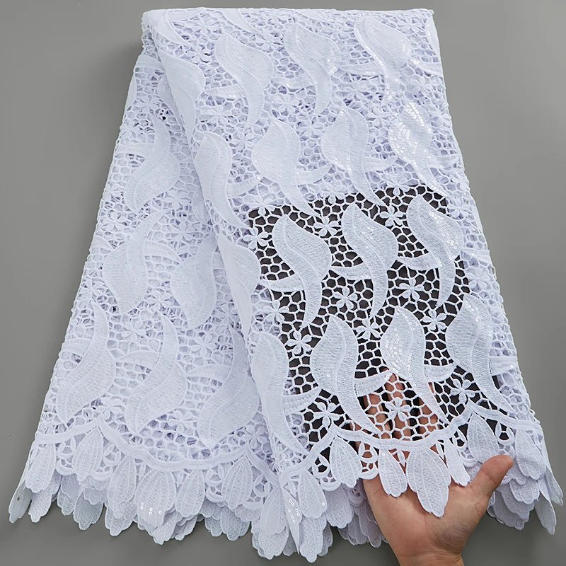 17White Sequins Lace