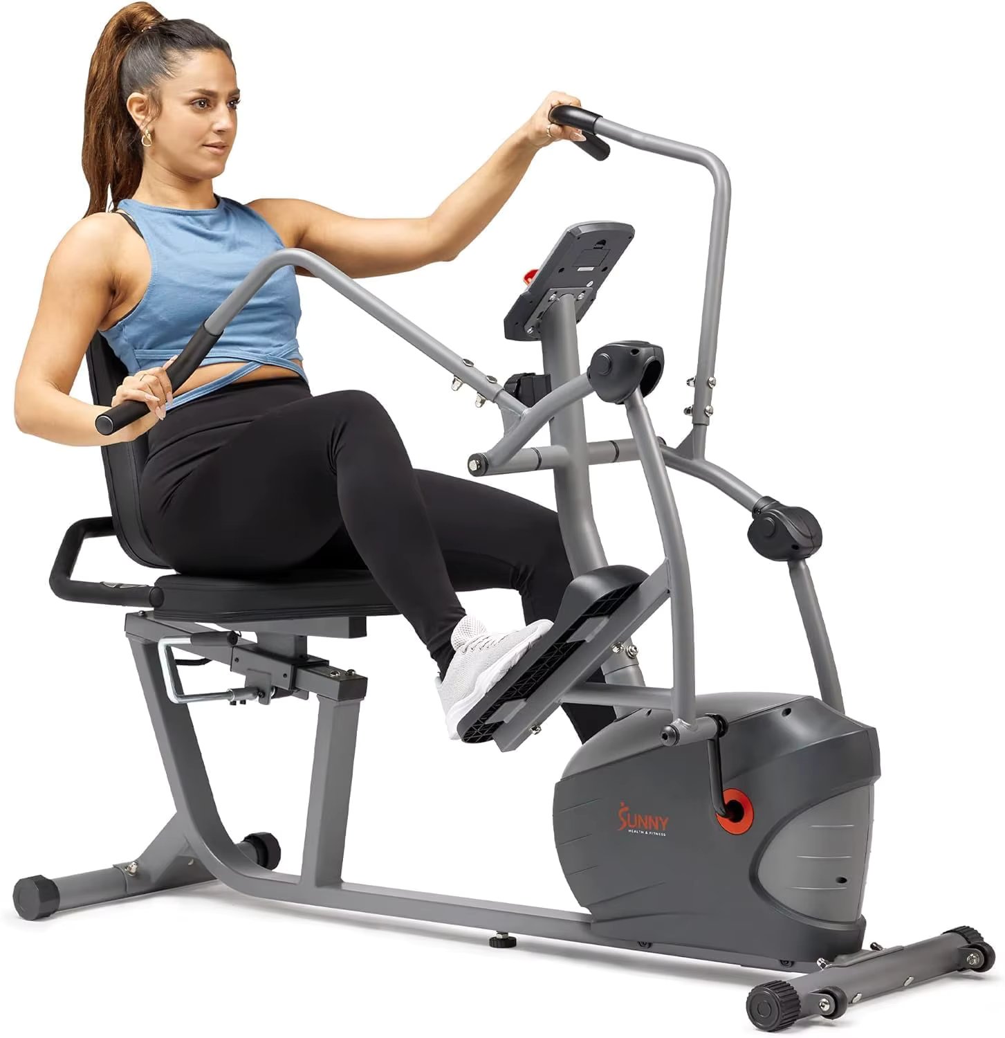 Fitness Compact Performance Recumbent Bike w/Dual Motion Arm/Leg Exercisers for Senior Home Training w/Quick Adjust Seat & Optio