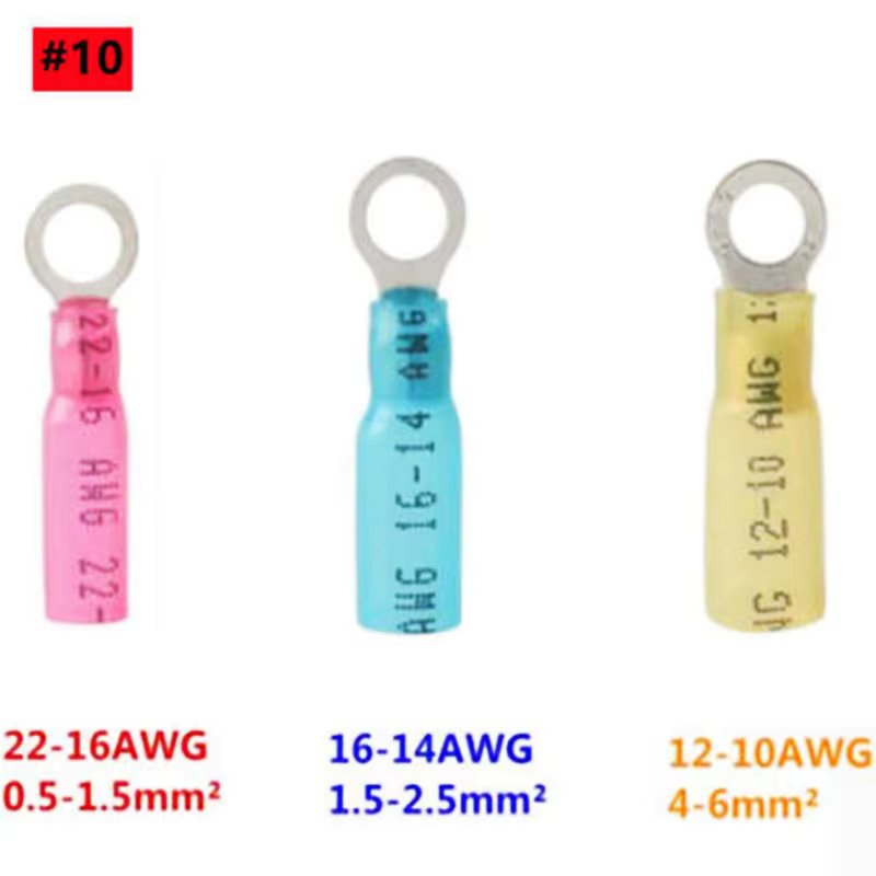 120Pcs Ring M5 Waterproof Heat Shrink Eyelet Connectors Electrical Wire Butt Connector Splice Crimp Terminals 22-10AWG Kit