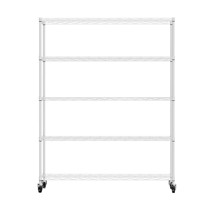 5 tiers of heavy-duty adjustable shelving and racking with a 300 lb. weight capacity per wire shelf for warehouses, supermarkets