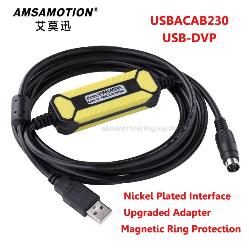 Upgraded Version Cable USB-DVP USBACAB230 Suitable Delta DVP EH ES EC EX DVP14SS211T DVP16 Series PLC Programming Cable Download