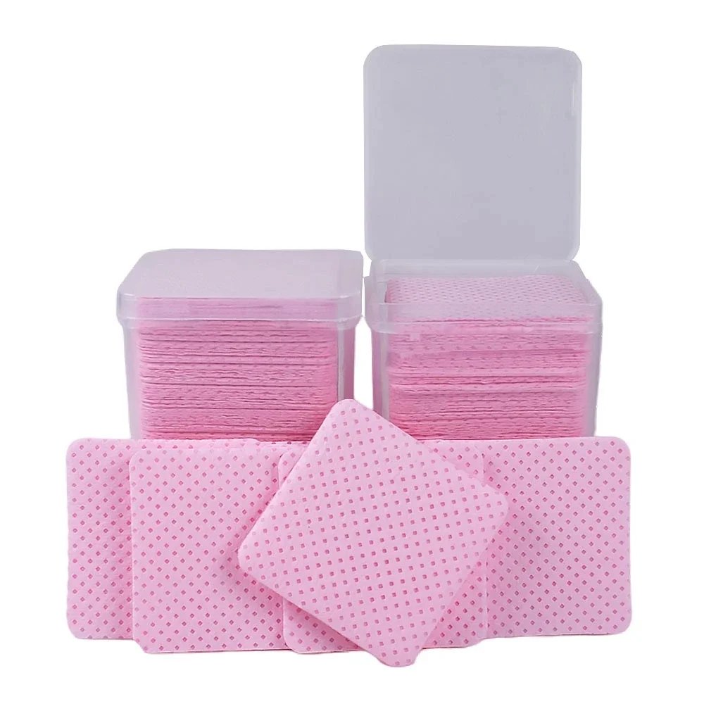 200PCS/Box Disposable Remover Cotton Pad Wipes Nail Polish Eyelashes Glue Cleaner Lint-Free Paper Pad Cleaning Manicure Supplies