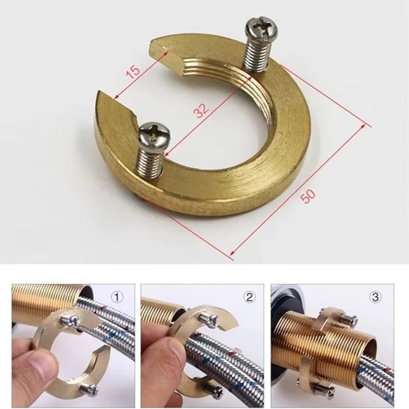 Brass C Type Tap Faucet Anti-loosing Nut Cap Fixing Fitting Kit Wash Basin Tool Fastening Circlip Washer Parts Kitchen Fixture