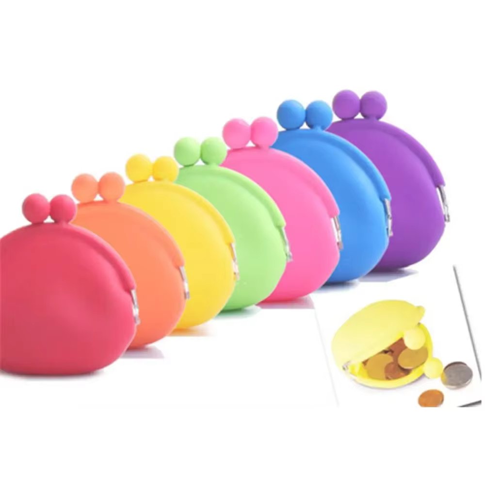 2024 New Silicone Round Coin Purse Wallet Card Rubber Key Phone Design Bag Pouch Girl Gift Monedero De Silicona Drop Shipping