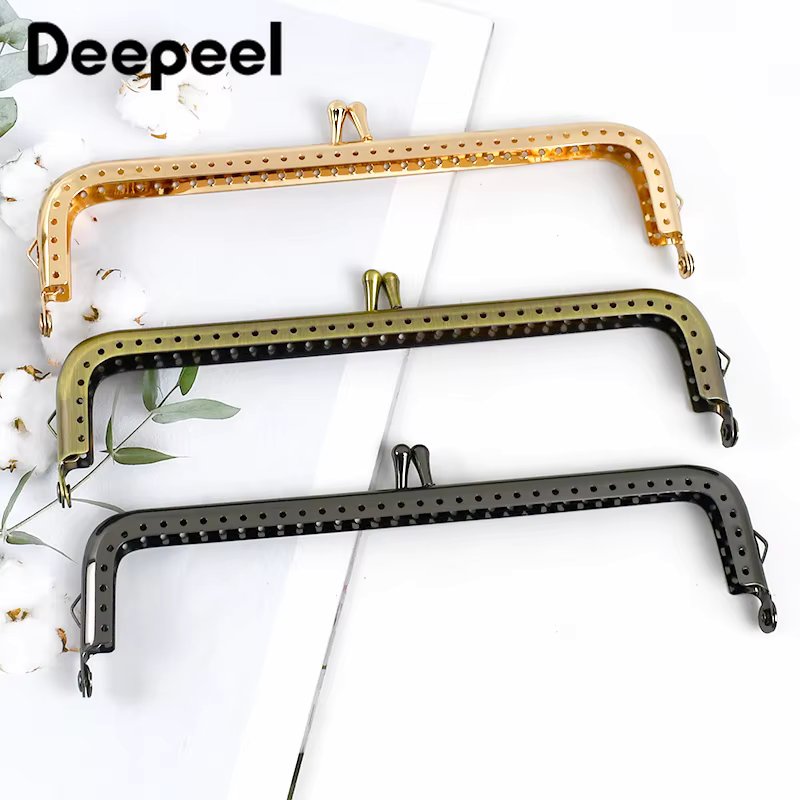 1/2/5Pcs Deepeel 18cm New Metal Square Bags Handle Women Handbag Purse Frame Kiss Clasp DIY Brackets Sewing Bag Accessories