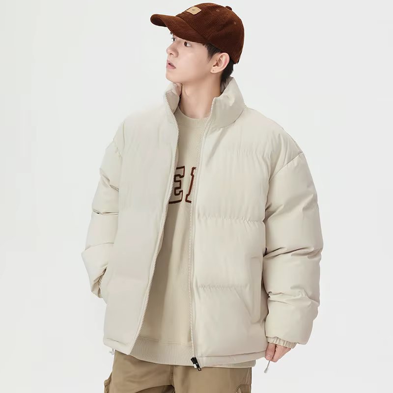 Trend In Wellon Padded Men's Winter Thickened Winter Winter Thermology Stand Collar Loose Simple Jacket Coat PD0199
