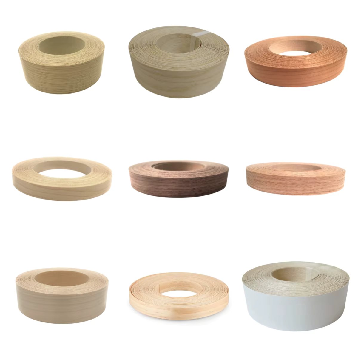 Walnut/Oak/Birch/Maple/Ash/Pine/Cherry Roll of Pre-glued Edge Banding, Easy Application Iron on Real Wood Flexible Veneer Strips
