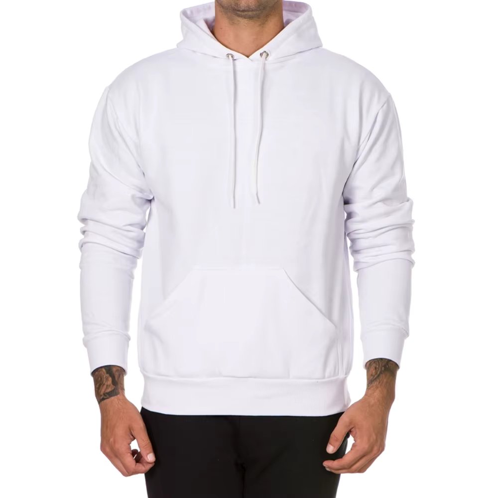 Blusa de Moletom Masculino Casual Liso Básico Branca e Preta do P ao G1