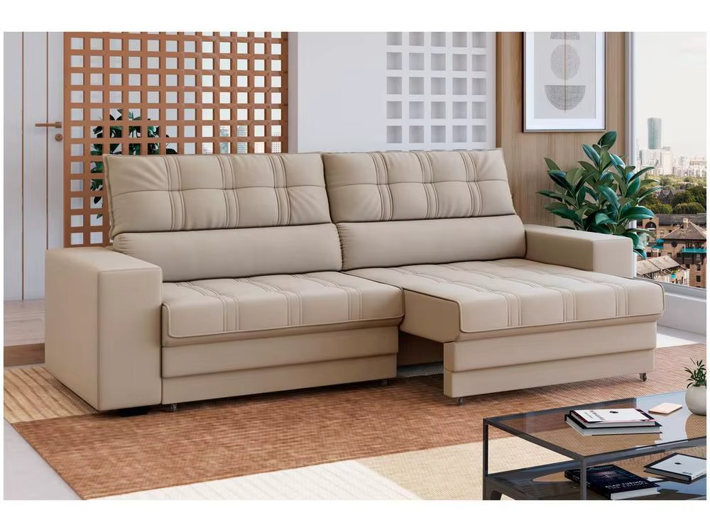 Retractable Sofa Reclining 3 Places Velvet Medelín Besthouse