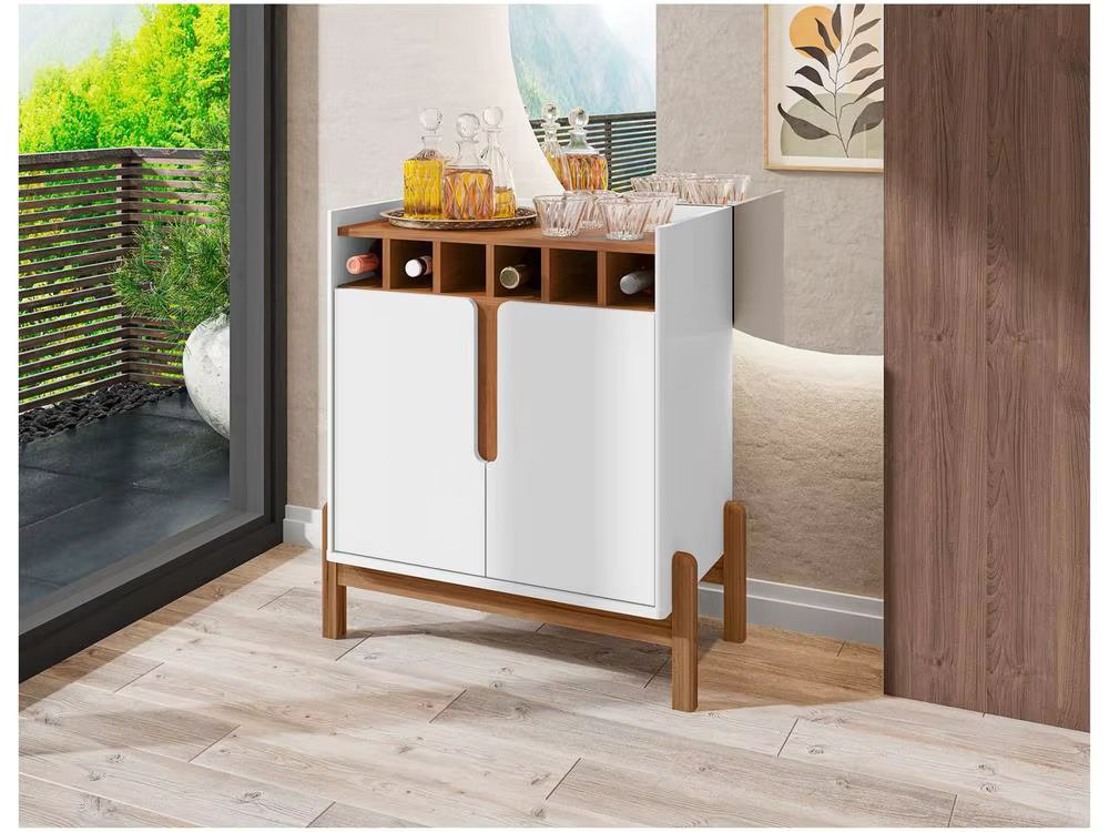 Lizz House D 2 Doors Barzinho for Living Room 6 Bottles