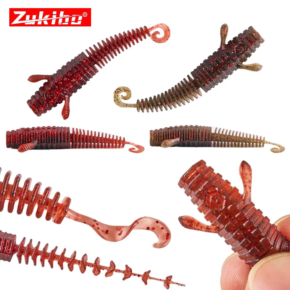 ZUKIBO Stick Bait 55/65/75mm Soft Plastic Shrimp Lure Worm Artificial Bait Silicone Shad Lure for Bass Fishing Silicone Swimbait