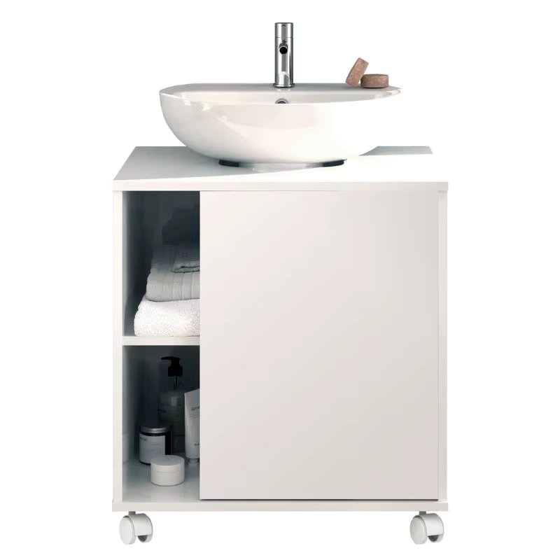 Sintra bathroom furniture white Color glitter 1 door toilet basin Pedestal modern style furniture 64x59x45 Cm