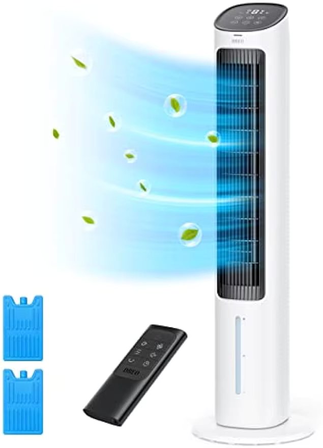 Cooling Fans That Blow Cold Air, 40" Evaporative Air Cooler, 2023 Upgrade Tower Fan for Bedroom with 80° Oscillating