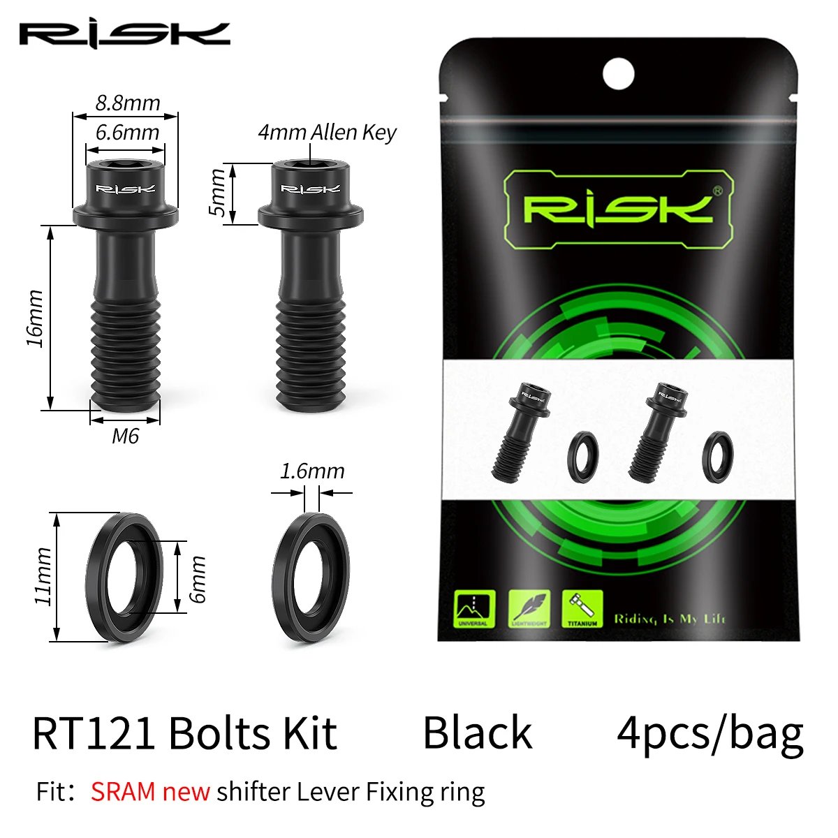 4pcs Black
