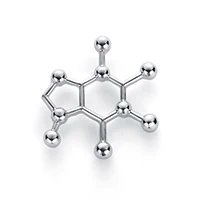 DCARZZ Caffeine Molecule Brooches Medical Jewelry Lapel Pin Code Trendy Jewelry Hijab Pins Gift Women Accessories