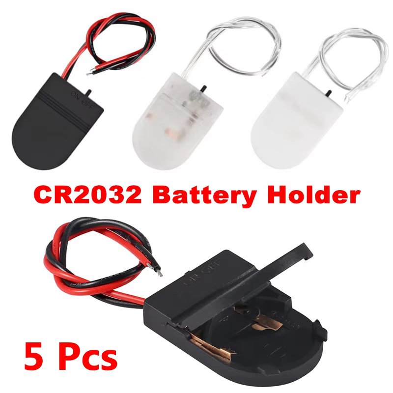 5Pcs CR2032 Button Battery Socket Holder Case High quality DIY 3V CR 2032 Coin Cell Battery Storage Box With ON-OFF Switch