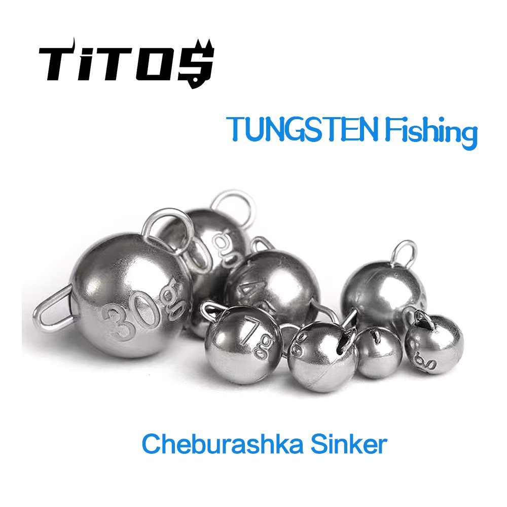 TITOS Tungsten Cheburashka Sinker Jig Head Weight,1G-30G Plain Bass Fishing Soft Worm Bait Accessories