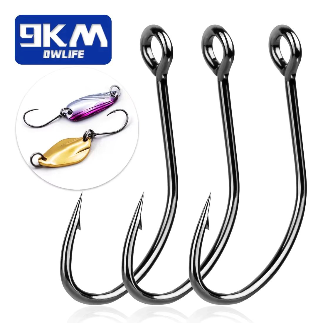 Single Hooks 50~200Pcs Fishing Spoons Blade Baits Hook Walleye Bass Fishing Lures Saltwater Fishing Sequins Crankbaits Hooks
