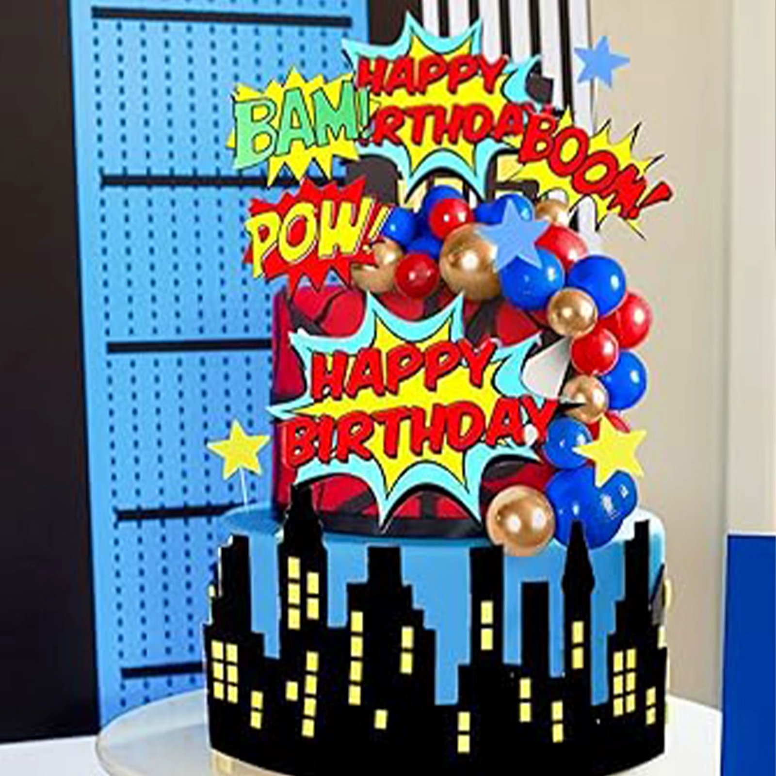 LaVenty Superhero Birthday Cake Decoration Superhero Party Favors Superhero Cake Decoration Superhero Birthday Party Decoration