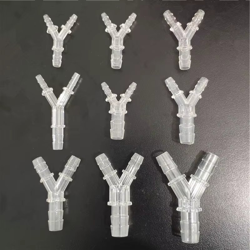 2pcs/lot Plastic Reducing Y Type Hose Tee Silicone Tube Water Pipe Connectors Food Grade Joint Aquarium Parts Drop Shipping