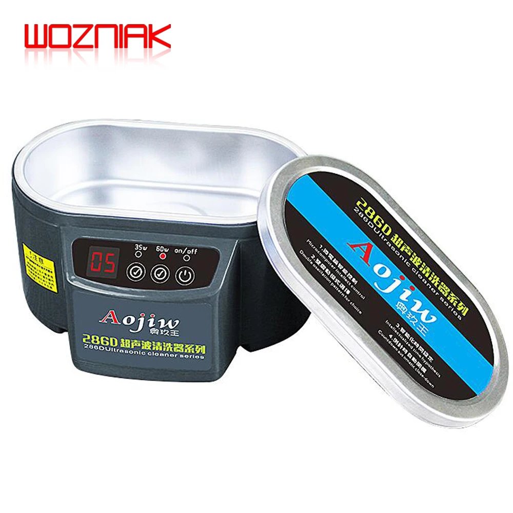 AOJIW 286D Cleaner Ultrasonic Phone Repair Cleaning Motherboard Watch Glasses Jewelry Cleaner 35/60W Dual Frequency