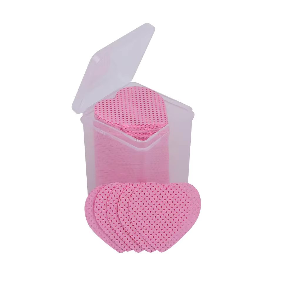 200 Pieces/Box Heart Lint Free Nail Wipes Pink/White Cute Cotton Pads Nail Polish Manicure Remover Cleaning Tools