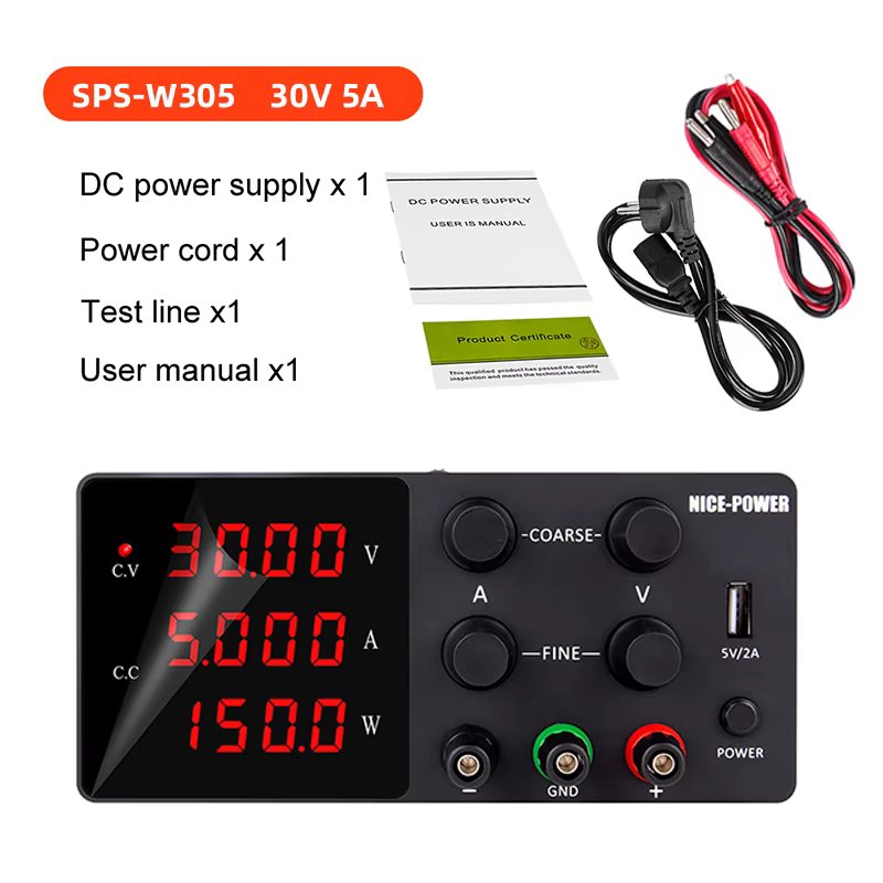 30V 5A DC Laboratory Power Supply lab Encoder Adjustment Voltage Regulator Bench Switching Supply Adjustable SPS-W305 110V 220V