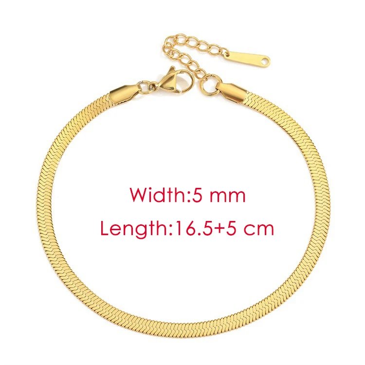 Snake Blade Chain Bracelet for Women Gold Color Stainless Steel Punk Couple Bracelets Valentines Gift Jewelry Wholesale C046
