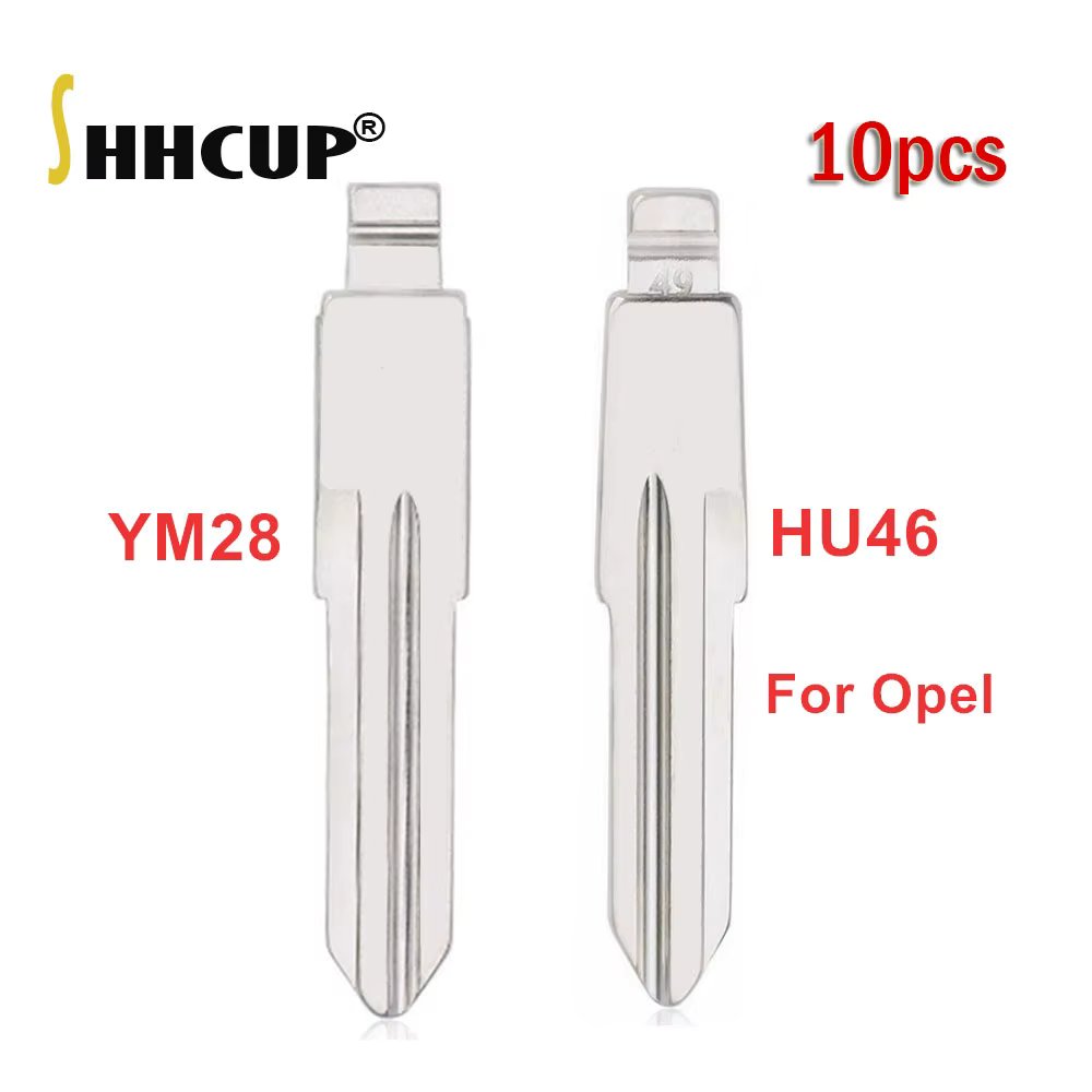 10pcs Metal Uncut Blank Flip Remote Key Blade YM28 YM28FH HU46 Blade for Opel Chevrolet for KEYDIY KD Xhorse VVDI JMD Remote Key