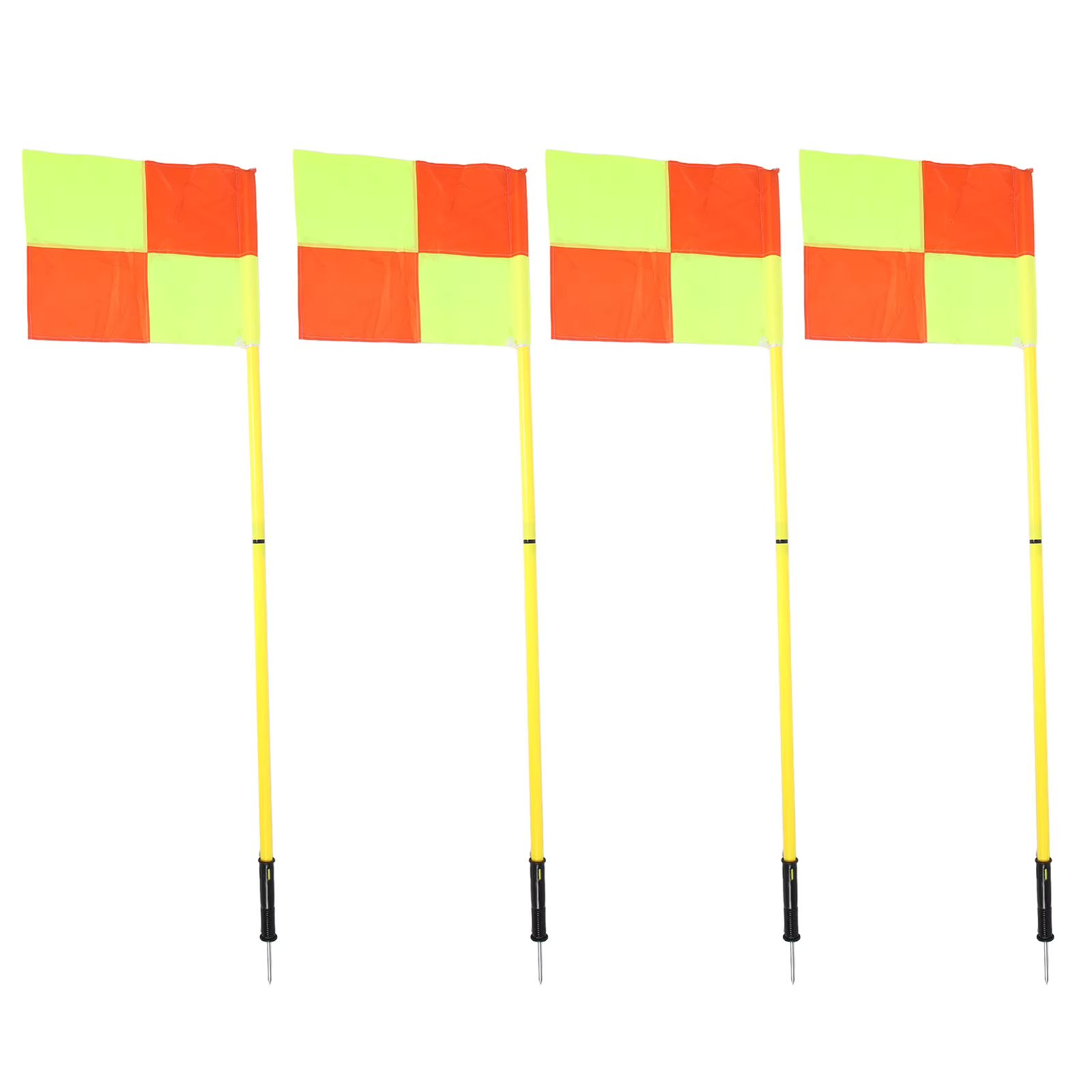 Soccer Field Corner Flags Plastic Soccer Flags Poles Wearproof 2 Section 1.5m Poles 4 Flags with Ground Stakes for Outdoor