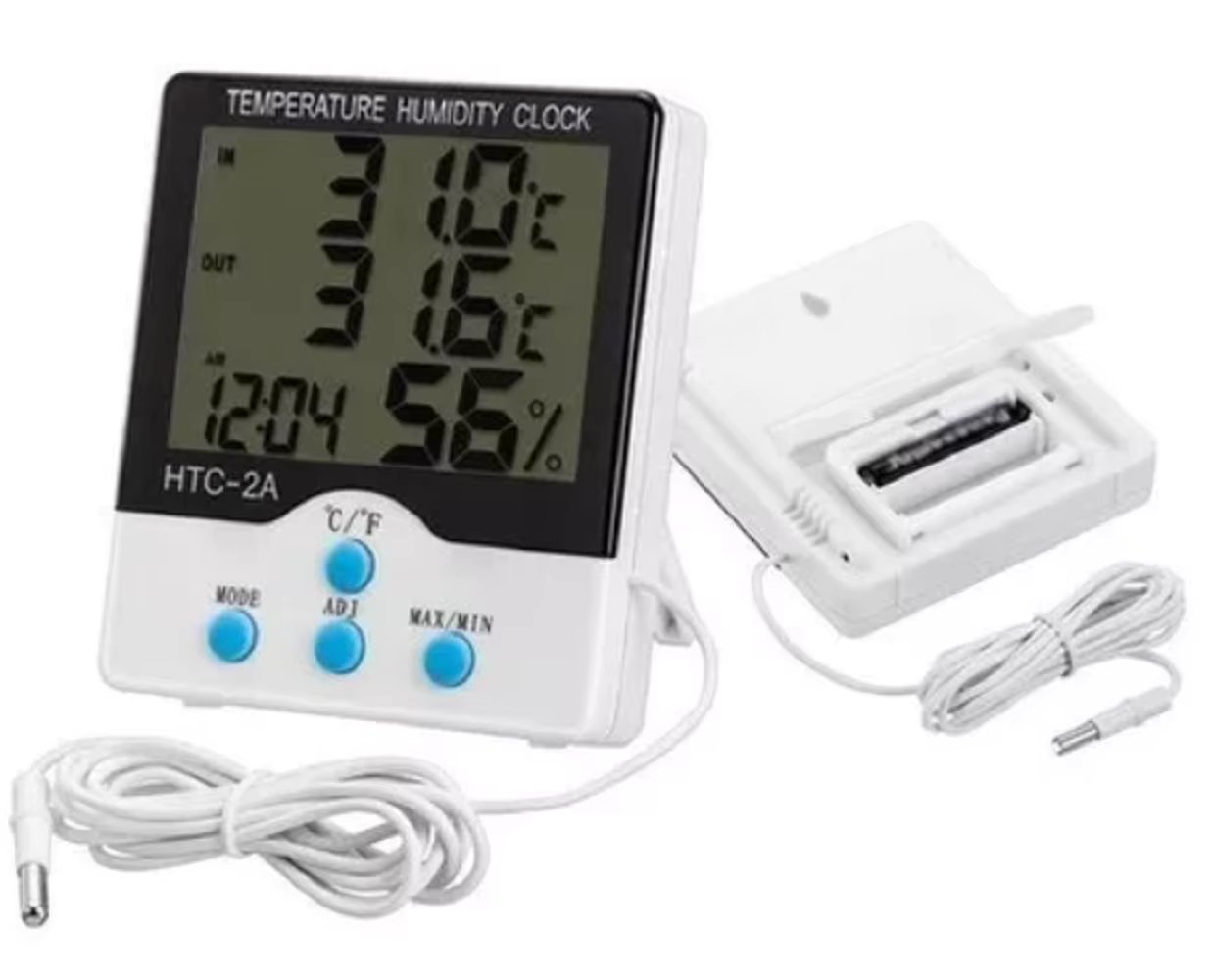 Digital Higrometer Thermometer with External Sensor and Clock